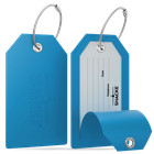 Shacke Luggage Tags With Full Back Privacy Cover W steel Loops - Set Of 2