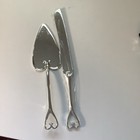 Celebrate It Silver Heart Wedding Cake Knife And Server Set