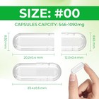 Size 00 Empty Vegan Capsules 100 Count Plant Based Clear For Supplement Filling