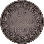 1899 20 Cent Newfoundland Canada Silver   Vf Detail - Scratches