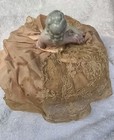 1920 s Porcelain Half Doll Sewing Pin Cushion Lace Dress