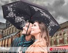 Sakura Double Layer Inverted Umbrella With C-shaped Handle 49 Inch