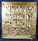Antique19th Century Large Russian Icon Metal Cover Oklad Biblical Scenes