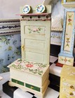 Miniature Dollhouse Furniture Artisan Painted Bench Hall Tree