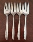 Lot Of 4 Salad Forks 6 1 2   brittany Rose  Wm  A  Rogers Oneida Silverplate