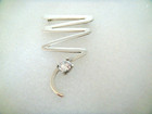 Vintage Mexico 925 Sterling Silver Modernist Zig Zag Brooch Pin Cz 17g
