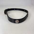 Flower Studded Black Full Grain Cowhide Belt - Size 22