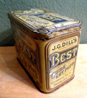 Vintage J g  Dills Best Cube Cut Plug Tobacco Tin Hinged Top
