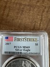 2017 American Silver Eagle - Pcgs Graded Ms69 1st Strike Label   
