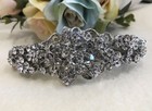 Sparkling  Silver Tone Rhinestone Clear Color Metal Hair Clip Barrette 6943