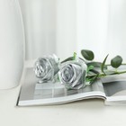 Artificial Silver Flowers Silk Roses Real Touch Bridal Wedding Bouquet For Ho   