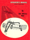 International Harvester No 16 Side Delivery Wheel Driven Pull Hay Rake Manual Ih