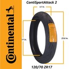 Continental Sport Attack 2 120 70zr17-190 55zr17 Motorcycle Tires W keychain