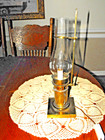 Vintage Brass Hurricane Lamp Light Bedside Table Desk Tall