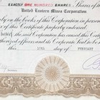 1931 United Eastern Miners Corporation - Vintage Mining Stock Certificate 