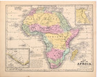 1852 Africa  Map Original  10x8  Ethiopia - Egypt - Cape Colony - Somalia