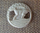 Antique Celluloid Button Lamb Figural Animal Large Size 1 5 8 Inches Wide