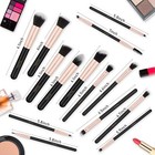 Black Makeup Brush Set 14 Pack Professional Cosmetic Kit Foundation Tools