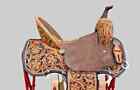 Western Leather Barrel Horse Saddle Hand Tooled   Tack Set 10  To 18  Free Ship