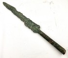 Ancient Bronze Near Eastern Socketed Spear Head Luristan Bc Amlash Mounted Base