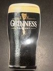 Guinness Draught Pint Shaped Glass Bar Clock Works  Listen Video Ticking Sound