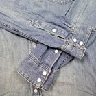 Polo Ralph Lauren Denim Western Shirt Womens Xl Cowgirl Pearl Snap Usa Patch