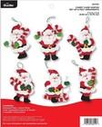 Candy Cane Santas Bucilla Felt Christmas Ornament Kit 86919e New Unopened