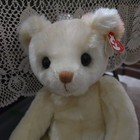Ty Classic 1999 Yesterbear  Ivory Cream Teddy Bear Plush Beanie 18    Bow Soft Toy