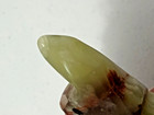 Natural Stone Carved Elephant Vintage Figure Green Brown