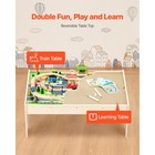 Train Table 84 Pieces Wooden Kids Activity Table With Collapsible Storage Bin