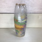 Antique Bohemian Hand Painted Enameled Landscape 7    Glass Vase Art Nouveau