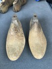 2  Vintage Mcm Antique Wooden Wood Shoe Mold Form Rustic Decor Brown Primitive