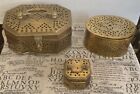 Lot Of 3 Vtg Liesveld Pierced Brass Cricket Lg Md Sm Cages Trinket Boxes