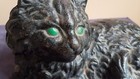 Antique Original Hubley Cast Iron Black Cat Door Stop  Number 1248 