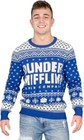 The Office Dunder Mifflin Blue Ugly Christmas Sweater - Perfect For Cosplay Fun
