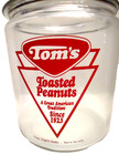 Vintage Tom s Peanut Anniversary Peanut Jar W clear Lid Red Letter Tom s Peanuts