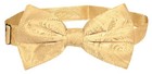 Vesuvio Napoli Bowtie Gold Color Paisley Color Mens Bow Tie For Tuxedo Or Suit
