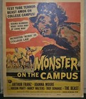 Vtg Monster On The Campus 1958 Original Window Card B-movie Horror Ultra Rare