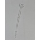 50 Pk Clear Plastic Heart Floral Picks Card Holder Stick For Flower Arrangement