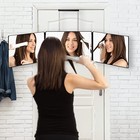 Led 3-way Self Haircut Mirror  Trifold  Adjustable Height   Travel Case