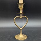 Vintage Brass Heart Candlestick Candle Holder Made In India 7  Tall Patina 