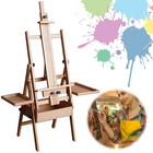 Large Wood H-frame Easel With Storage Drawer And Palette  Foldable Art Painting 