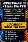 Pokemon Card Lot 50 Official Tcg Cards Ultra Rare Included Ex Gx V   Holos