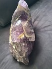 Purple Amethyst Crystal Skull Carving W  Natural Cluster Matrix Specimen