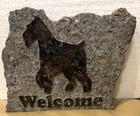 Schnauzer Dog Welcome Sign Granite stone Beautiful 
