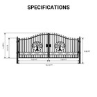 New 16x8ft Dual Swing Iron Gate With Wider Goalposts gate Posts No Metal Ball