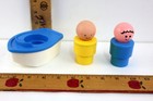Vtg 1974 Lot Of Fisher Price Little People Oversize Jumbo 3  Figures   Boat