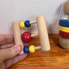 2 Wooden Baby Toys Rattle Colorful Wood Newborn German Made Set 2