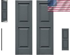 Vinyl Raised Panel Shutters  14 75  W X 43  H  Storm Cloud - Easy Installation