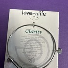 Love This Life Celebrate Love Stainless Steel Adjustable Charm Bangle Bracelet